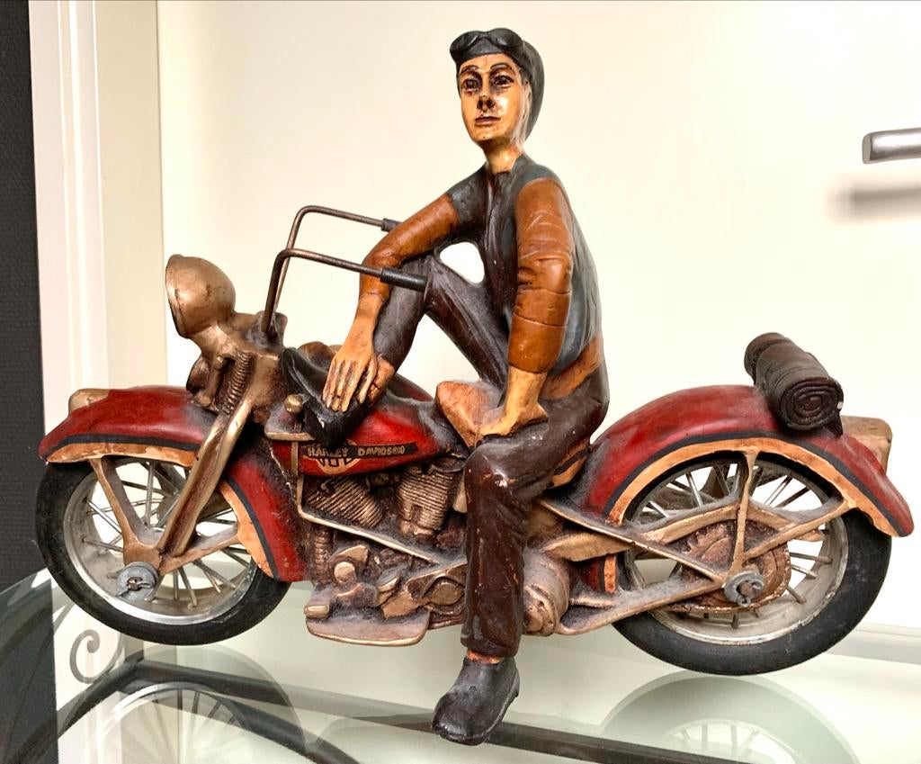 Harley Davidson Beeld - Decoratief, Tuin en Terras, Tuinbeelden, Ophalen of Verzenden, Zo goed als nieuw, Steen, Abstract beeld