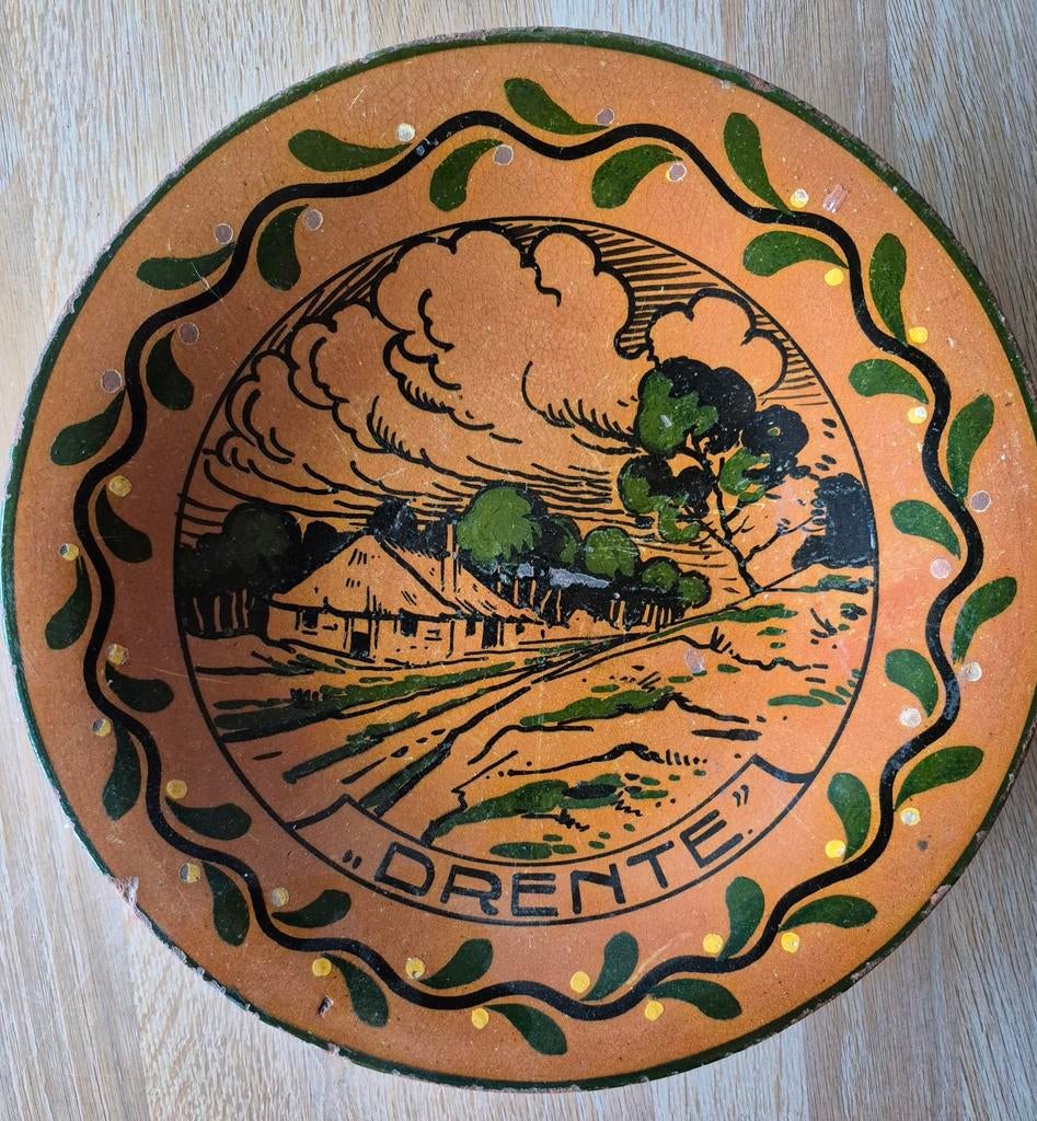 Oude sierbord Drenthe - 33 cm, Antiek en Kunst, Antiek | Wandborden en Tegels, Ophalen