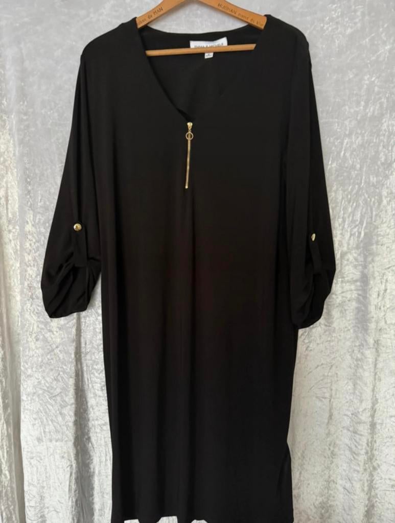 Emma & Michele jurk zwart XL, Kleding | Dames, Grote Maten, Zo goed als nieuw, Jurk, Zwart, Ophalen of Verzenden
