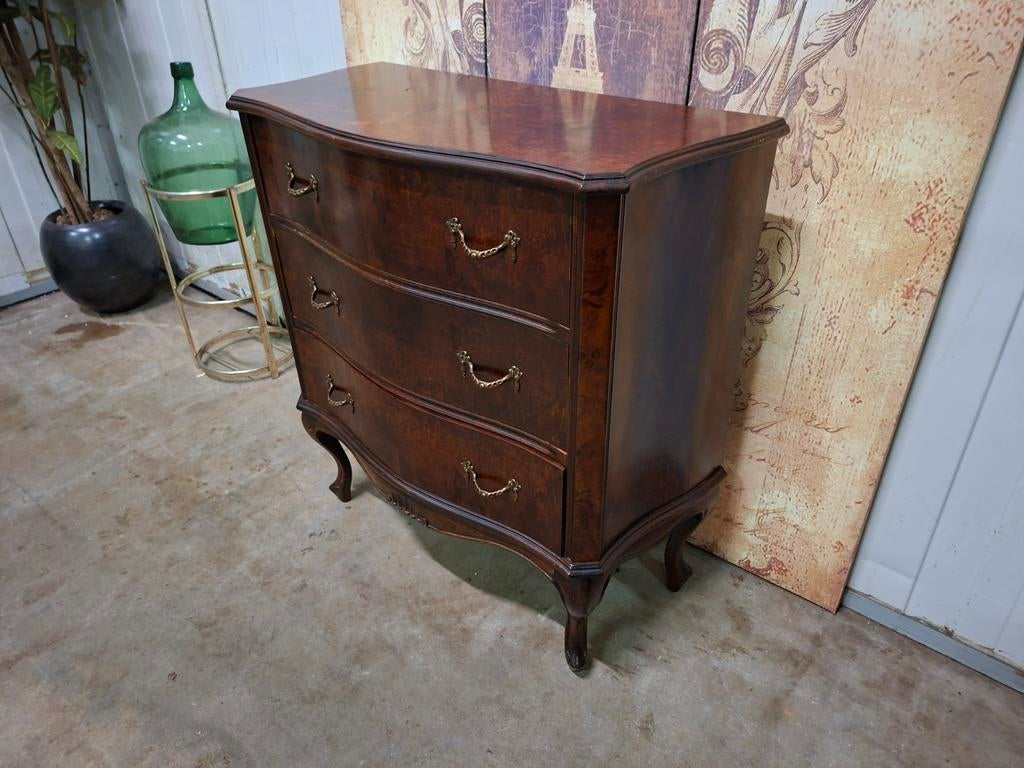 Klassiek Engels ladekastje, commode, wandtafel, Zo goed als nieuw, 3 of 4 laden, Minder dan 100 cm, 25 tot 50 cm