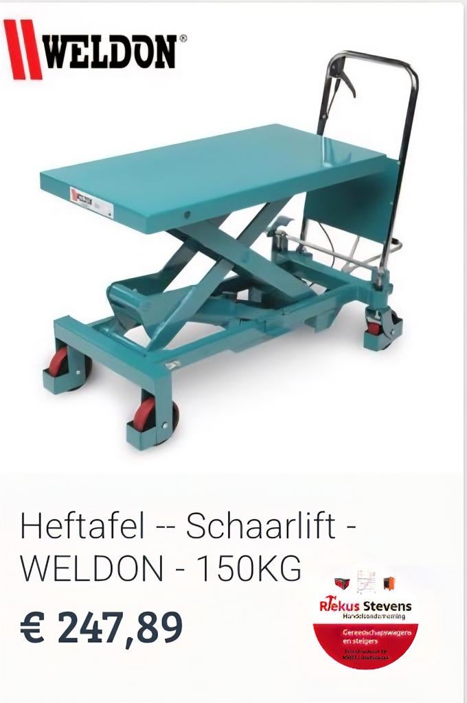 heftafel 150 kg, Ophalen of Verzenden, Nieuw