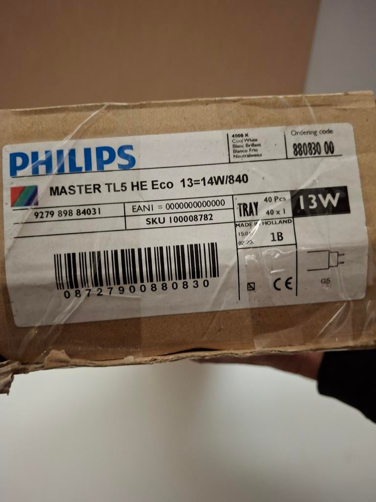 Philips TL5 HE Eco 13=14W/840 Lamp - Nieuw, Minder dan 50 watt, Ophalen of Verzenden, Eindhoven, Philips