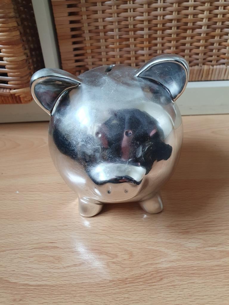 Leuke spaarpot of fooienpot in de vorm van een varken, Verzamelen, Spaarpotten, Ophalen of Verzenden, Gebruikt, Overige materialen