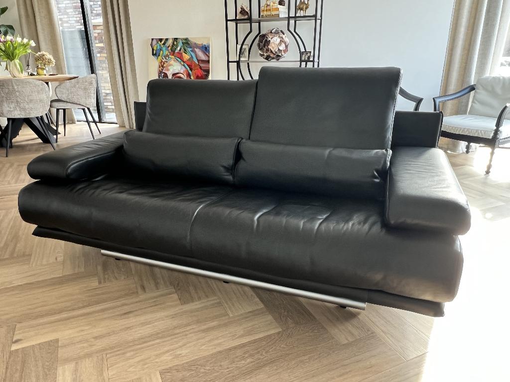 Rolf Benz 6500 Designbank Leer – Topstaat – Nieuw €8500, Ophalen, Minder dan 75 cm, 150 tot 200 cm, Tweepersoons