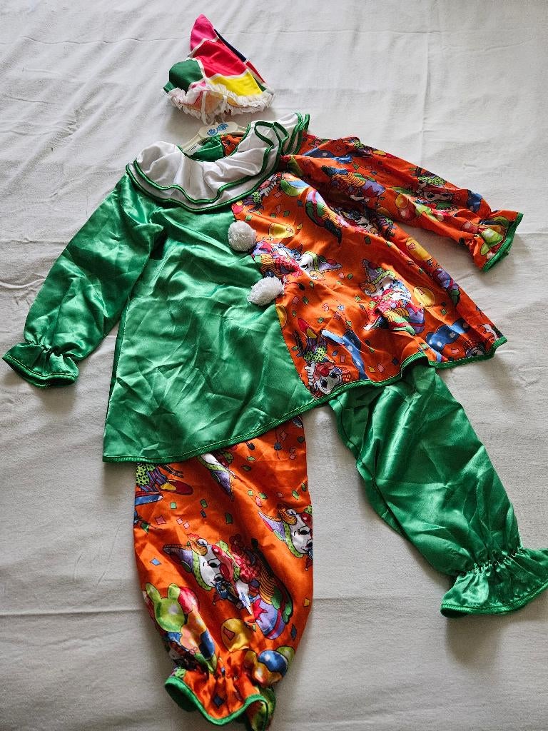 Kinder clown pakje carnaval, Ophalen of Verzenden, Gebruikt, 122 t/m 128, Jongen of Meisje