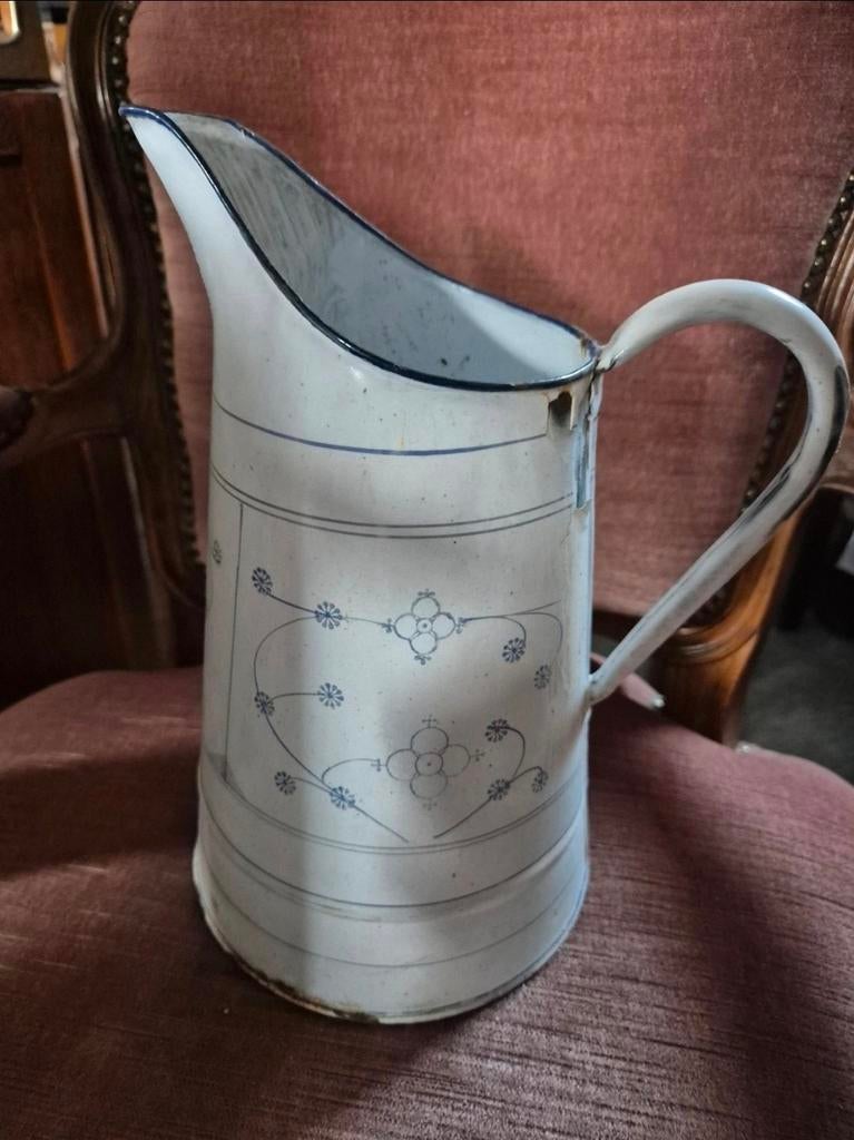 Blauw Saks Emaille Kan, Ophalen of Verzenden