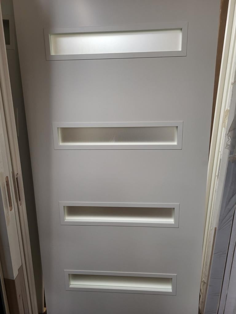 93x211,5cm binnendeur opdek L ral9010 mat glas XC9, 80 tot 100 cm, Binnendeur, Nieuw, Ophalen of Verzenden