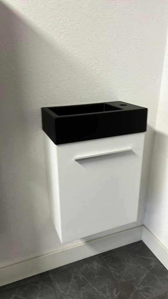 Toiletkast Wood White met zwarte bak nieuwprijs €240,-, Ophalen of Verzenden, Nieuw