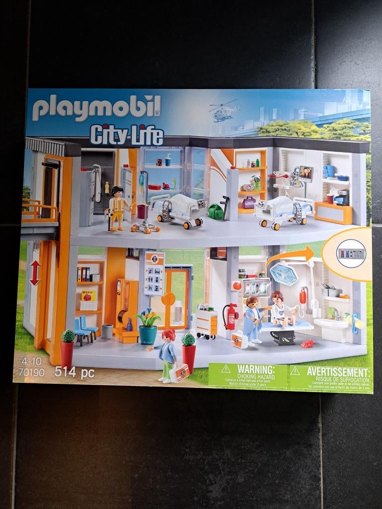 Playmobil Ziekenhuis 70190 - met extra verdieping!, Kinderen en Baby's, Speelgoed | Playmobil, Ophalen of Verzenden, Zo goed als nieuw