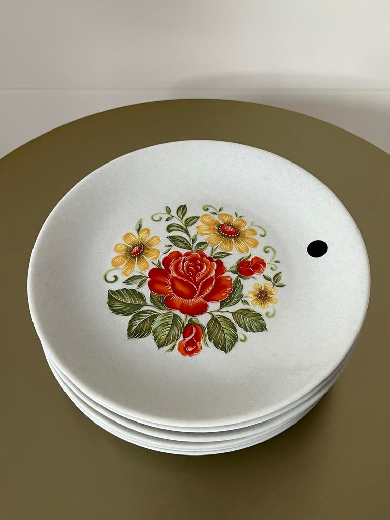 Vintage Kronester Bavaria Ontbijtborden - Wilde Rozen (6), Nieuw, Ophalen of Verzenden, Bord(en), Overige stijlen