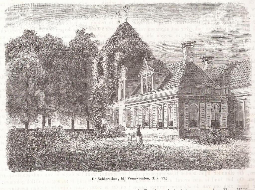 Veenwouden. De Schierstins, bij Veenwouden ca. 1883 Houtgrav, Antiek en Kunst, Ophalen of Verzenden