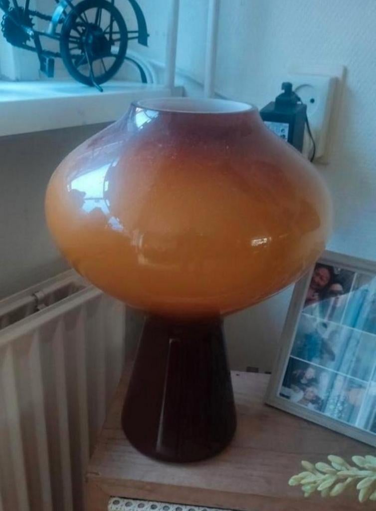 Vintage Vignelli Mushroom lamp (in prijs verlaagd), Huis en Inrichting, Ophalen of Verzenden, Glas, Minder dan 50 cm