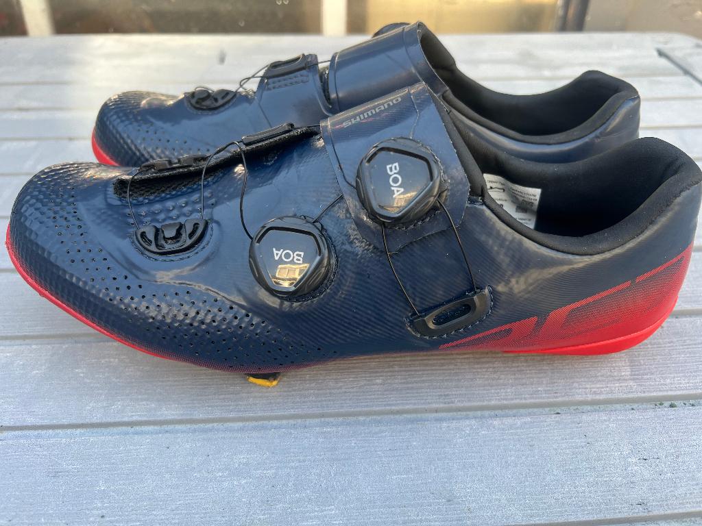 Shimano racefiets schoenen rc7 blauw/rood, Ophalen, Zo goed als nieuw, Schoenen