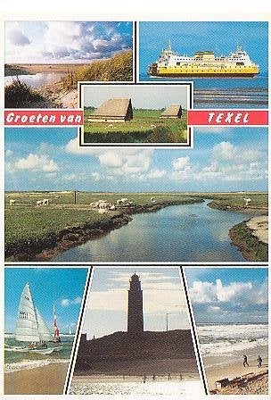 Ansichtkaart 	Texel	7-luik	Schapen, Verzenden, 1980 tot heden, Gelopen, Waddeneilanden
