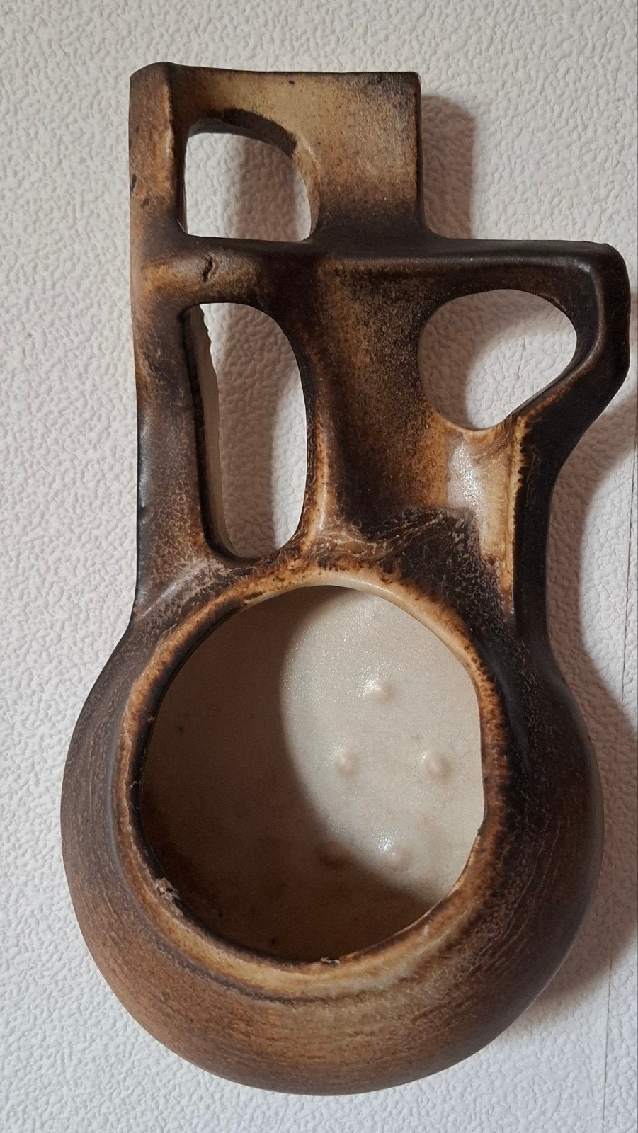 Vintage wandvaasje Matt Camps B123, Wandhanger, Ophalen of Verzenden, Zo goed als nieuw, Bruin