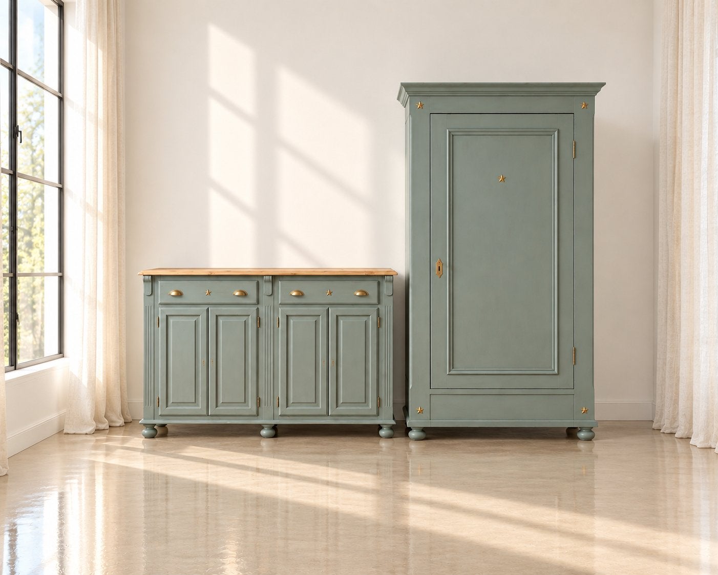 Vintage babykamer commode linnenkast groen dressoir, Ophalen, 50 tot 70 cm, 105 cm of meer, Nvt
