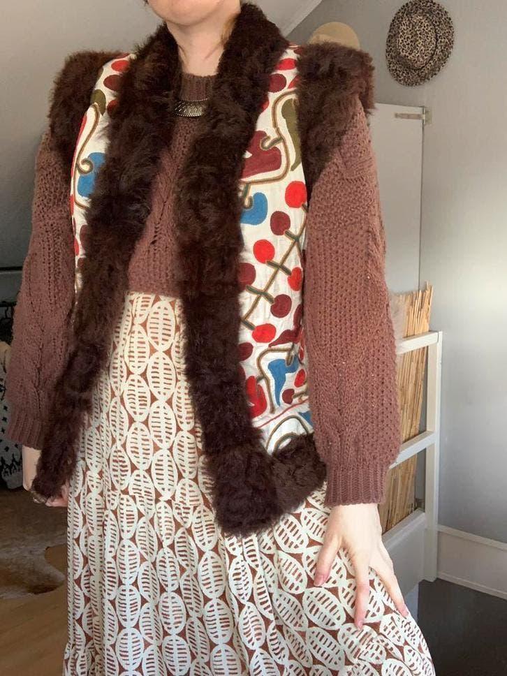 Vintage suzani gilet M bohemian waistcoat, Maat 38/40 (M), -, Ophalen of Verzenden, Zo goed als nieuw