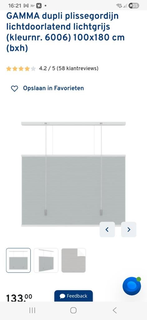 GAMMA Dupli Plisségordijn Lichtdoorlatend Lichtgrijs, Verzenden, Nieuw, 50 tot 100 cm, Grijs