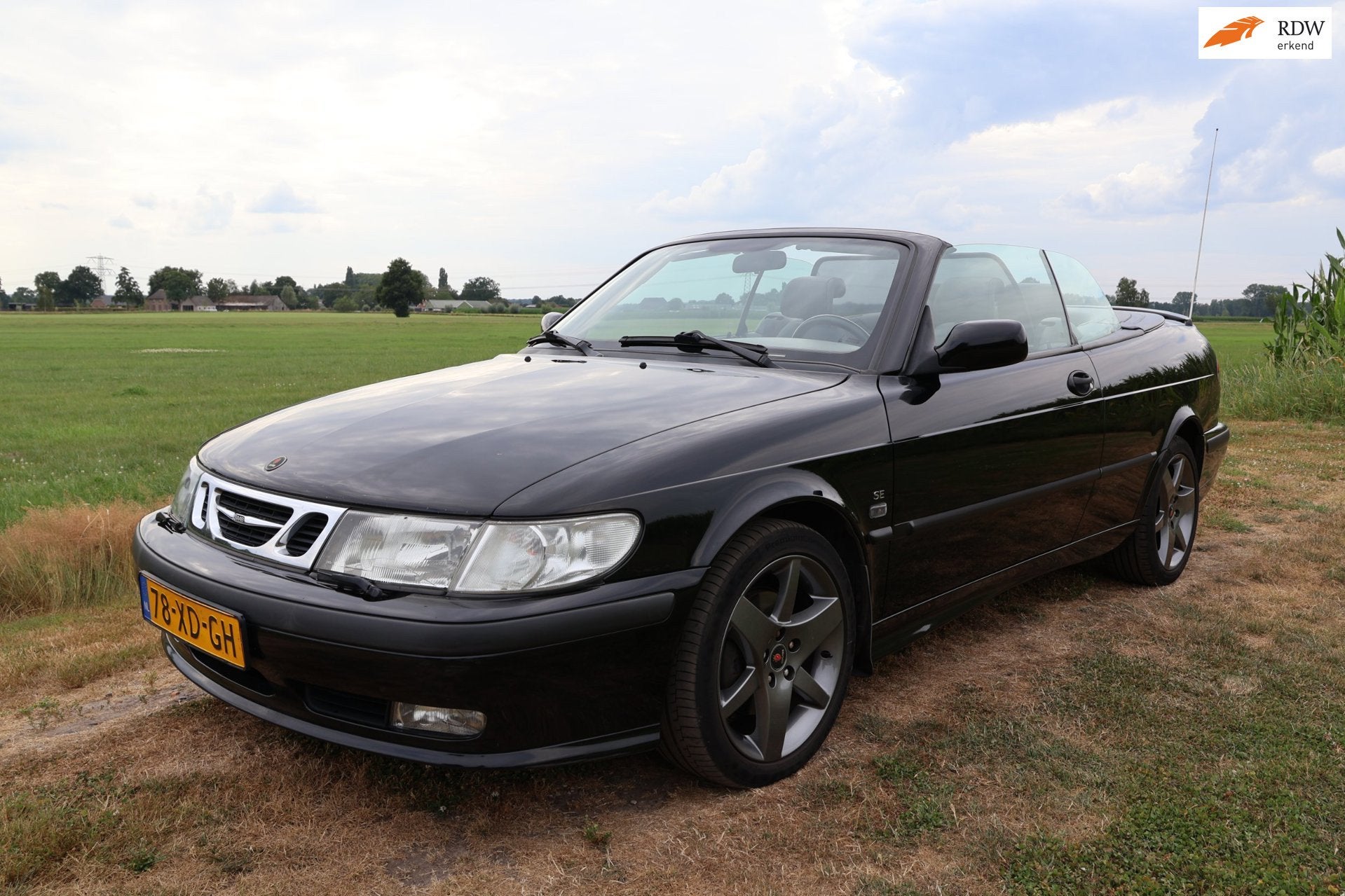 Saab 9-3 Cabrio 2.0t Anniversary|Automaat|Trekhaak|Leer|Elek, Gebruikt, Zwart, 4 cilinders, 4 stoelen