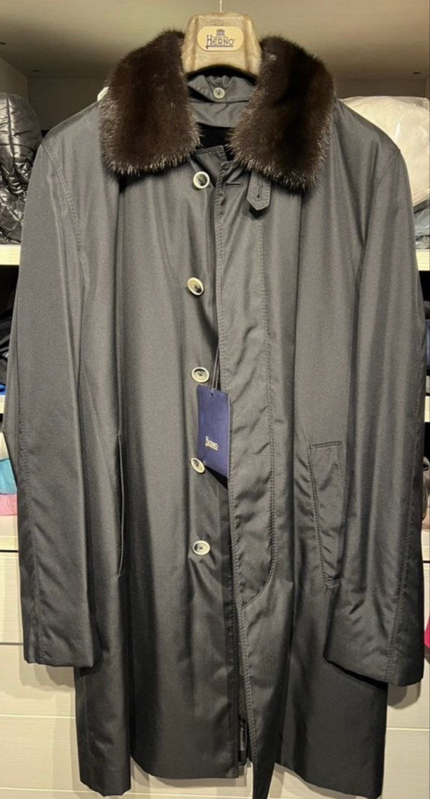 Herno Heren Jas met Bontkraag - Nieuw met labels, Kleding | Heren, Jassen | Winter, Verzenden, Nieuw, Maat 52/54 (L), Zwart