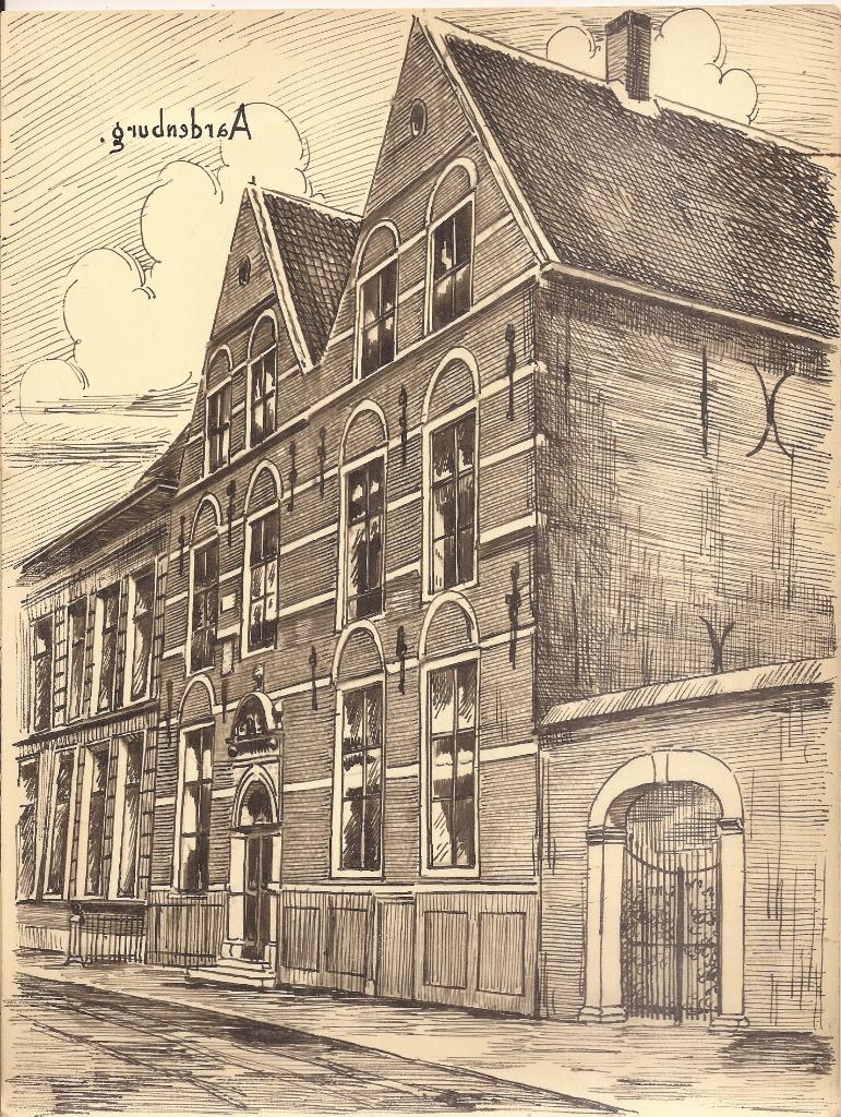 Aardenburg Burgerweeshuis 1948 tekening Sievers, Ophalen of Verzenden