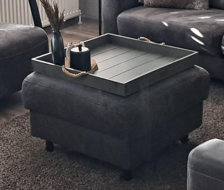 Hocker met bijpassend Dienblad, Ophalen, Vierkant, 75 tot 100 cm, 75 tot 100 cm