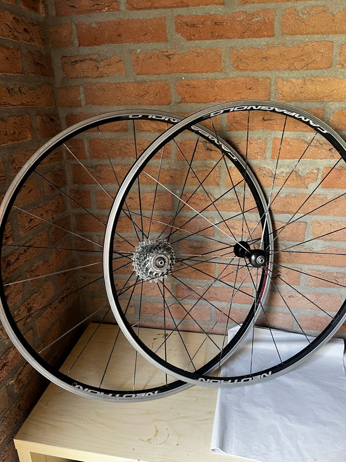 Campagnolo Neutron racefiets wielen met cassette, Fietsen en Brommers, Fietsonderdelen, Gebruikt, Aluminium, Racefiets, Ophalen