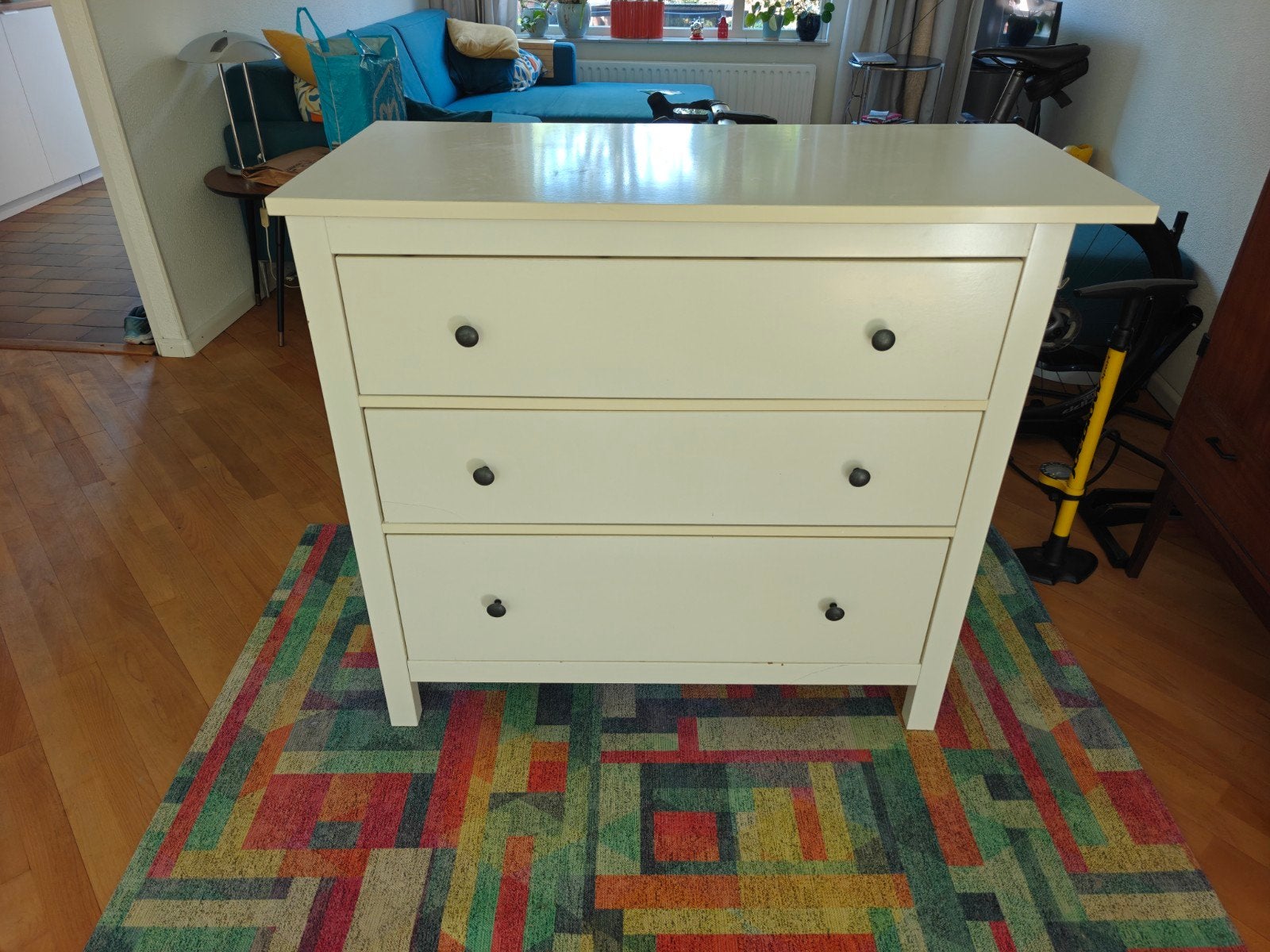 Ikea Hemnes ladekast, matige staat., Ophalen, Gebruikt, 100 tot 150 cm, 50 tot 100 cm