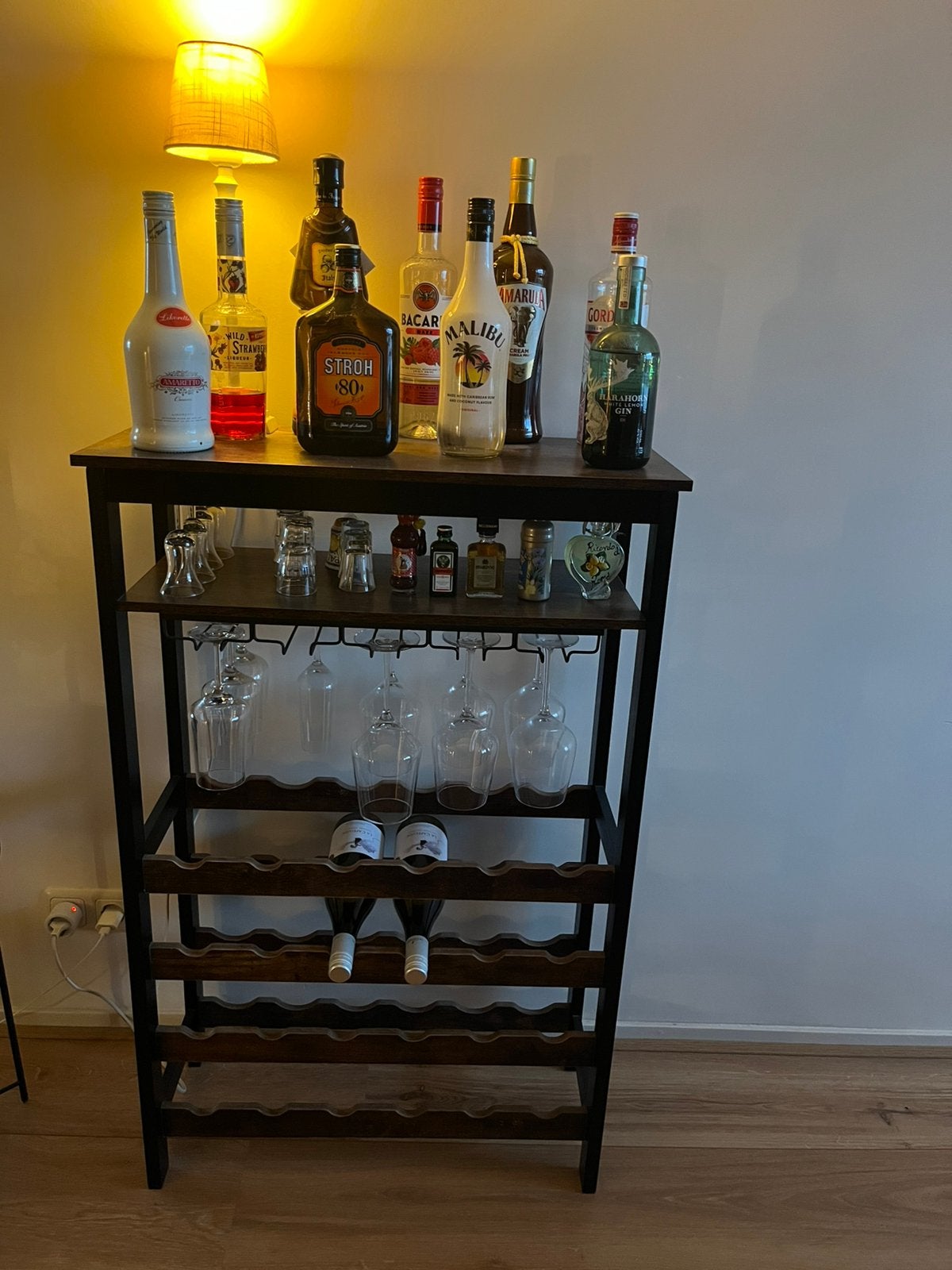 Houten drank kastje, Ophalen, Zo goed als nieuw, 25 flessen of meer, 75 cm of meer