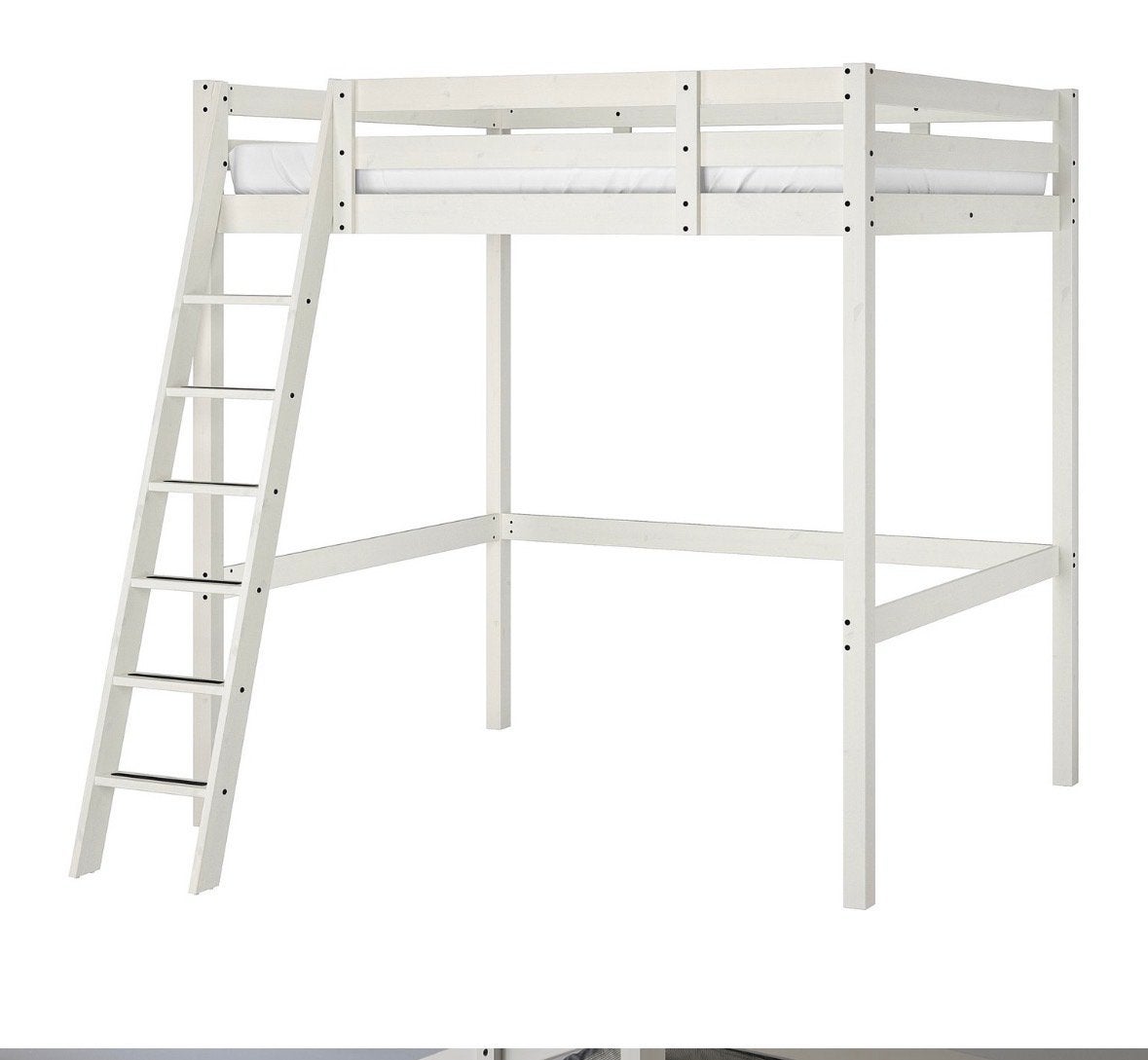 IKEA STORA Hoogslaper - Wit, zo goed als nieuw, Ophalen, Hoogslaper, 140 cm, Zo goed als nieuw