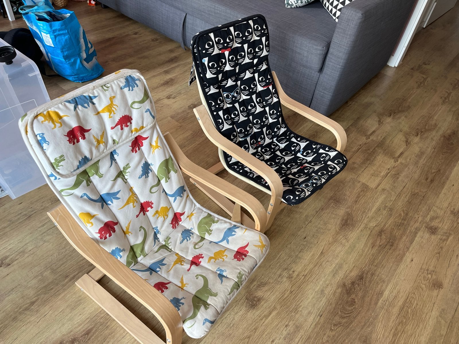 2 IKEA Poäng kinderfauteuils met hoezen, Kinderen en Baby's, Ophalen, Gebruikt, Overige typen