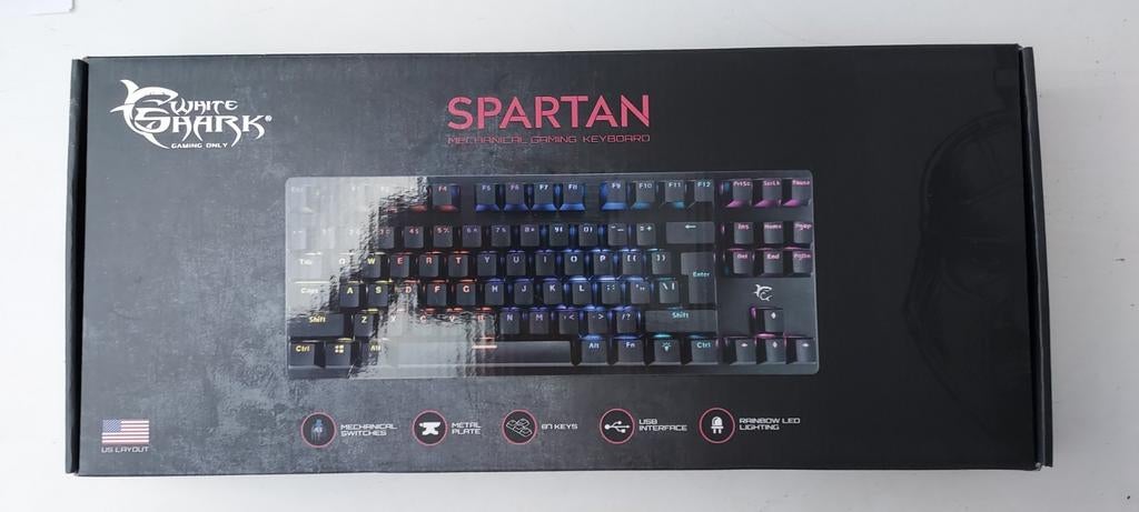 White Shark Spartan - Mechanisch Gaming Toetsenbord, Ophalen of Verzenden, Zo goed als nieuw, Qwerty, Gaming toetsenbord