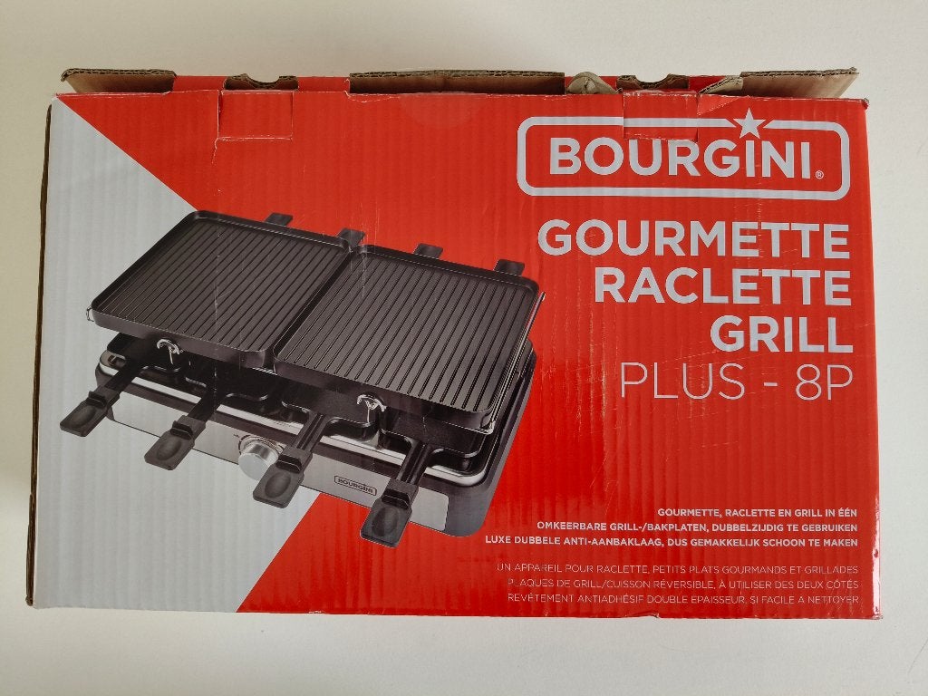 Bourgini Gourmette Raclette Grill Plus - 8 personen, Ophalen of Verzenden, Zo goed als nieuw, 8 personen of meer