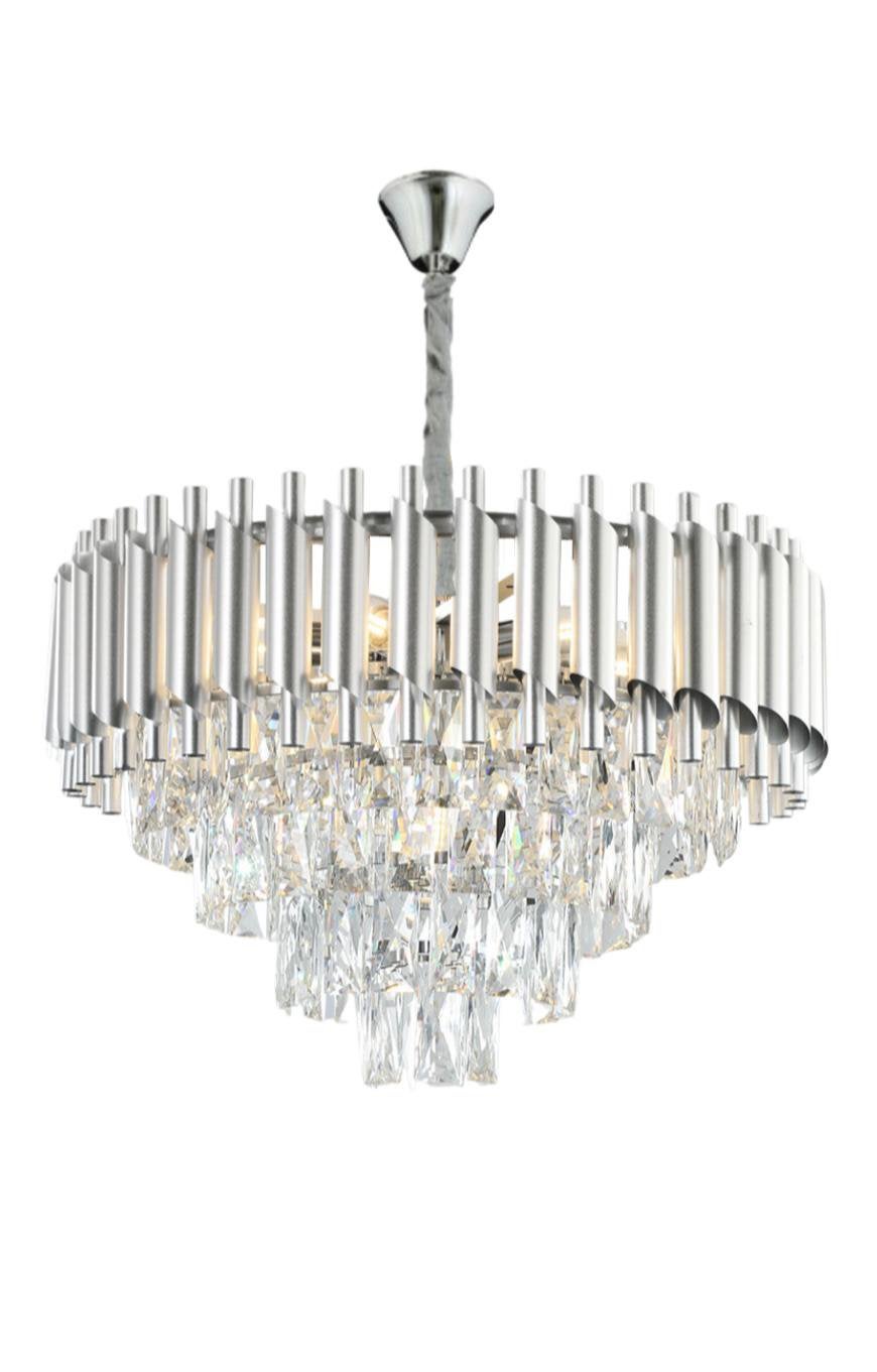 Hanglamp zakkroon eric kuster NEW 45 cm zilver kroonluchter, Ophalen of Verzenden, Nieuw, Glas, Eric kuster