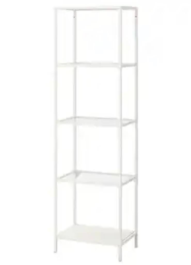 Gebruikte IKEA VITTSJÖ Stellingkast wit/glas 51x175 cm, Huis en Inrichting, Kasten | Stellingkasten, Ophalen, Gebruikt