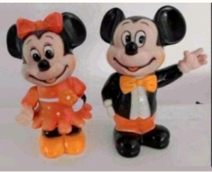 Mickey mouse en Minnie Mouse spaarpot 15cm vintage, Ophalen, Mickey Mouse, Beeldje of Figuurtje