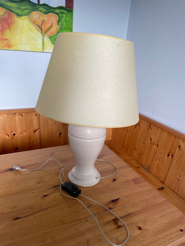 Schemerlamp - wit / beige - met dimmer, Gebruikt, Schemerlamp, Landelijk, Steen/keramiek