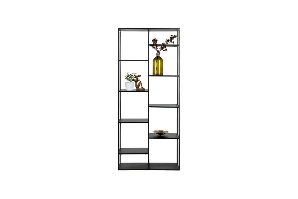 Woood June metalen kasten 2 stuks, Huis en Inrichting, Kasten | Boekenkasten, Ophalen, Gebruikt, 50 tot 100 cm, Industrieel minimalistische zwarte stellingkastt