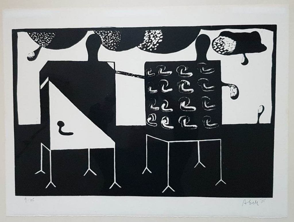 Abe Johannes Kuipers(1918)zeefdruk"Abstracte Comp"Ges Gen Ge, Ophalen of Verzenden