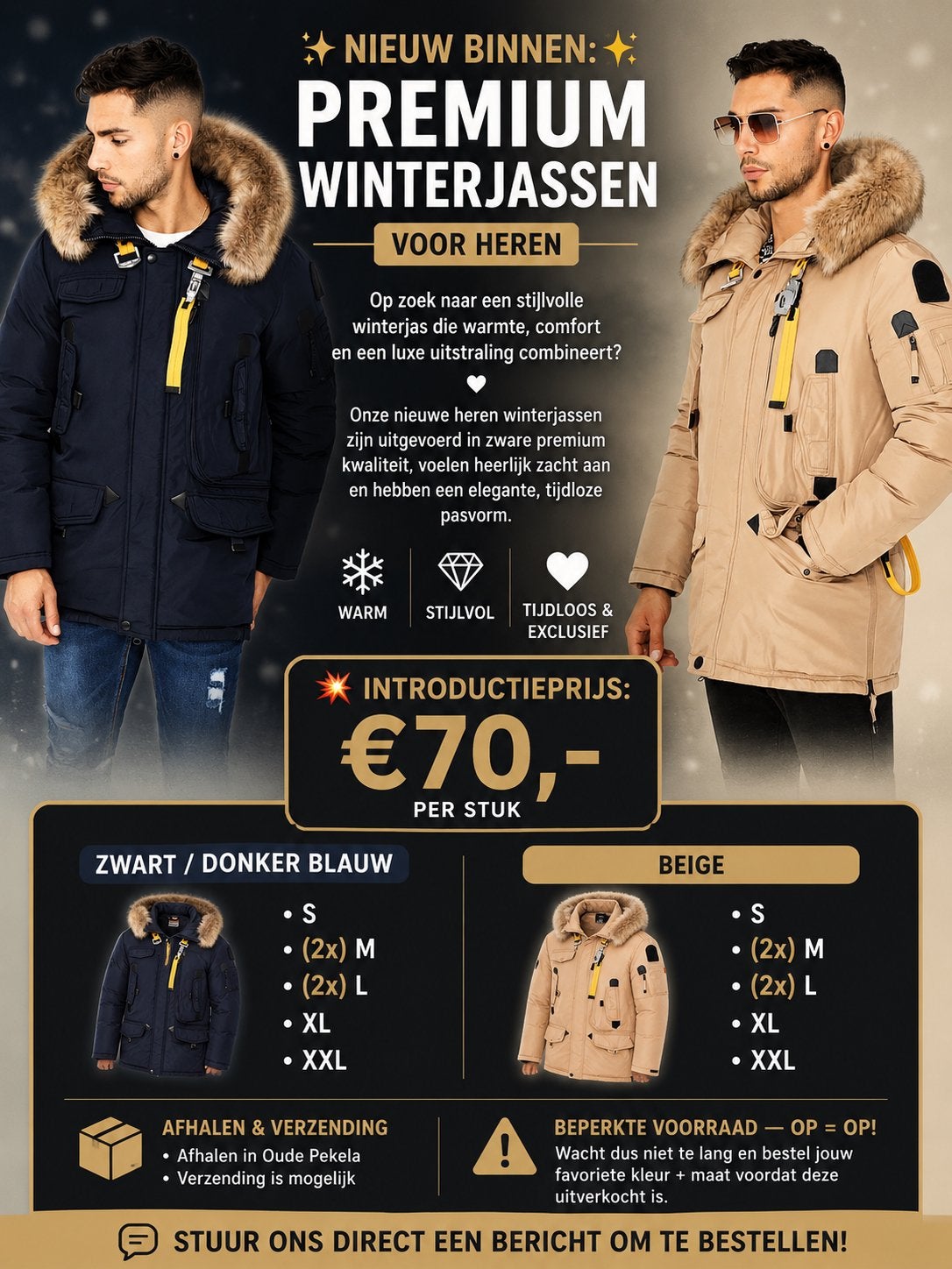 Heren winterjassen diverse maten, Ophalen of Verzenden, Nieuw