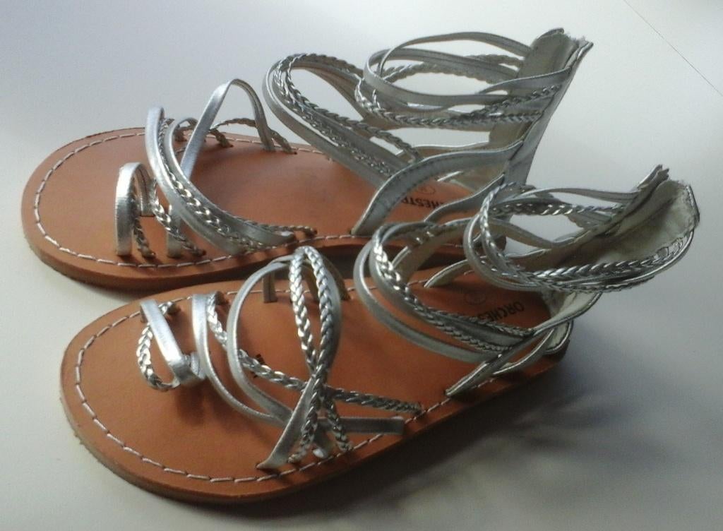 Orchestra zilverkleurig leren meisjes sandalen - maat 30 NEW, Ophalen, Meisje, Schoenen, Nieuw