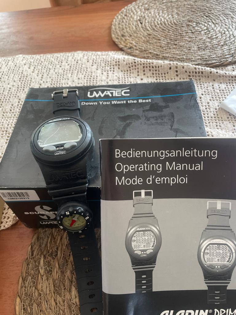 Uwatec Aladin Prime Duikcomputer met Kompas, Overige merken, Kunststof, Gebruikt, Polshorloge