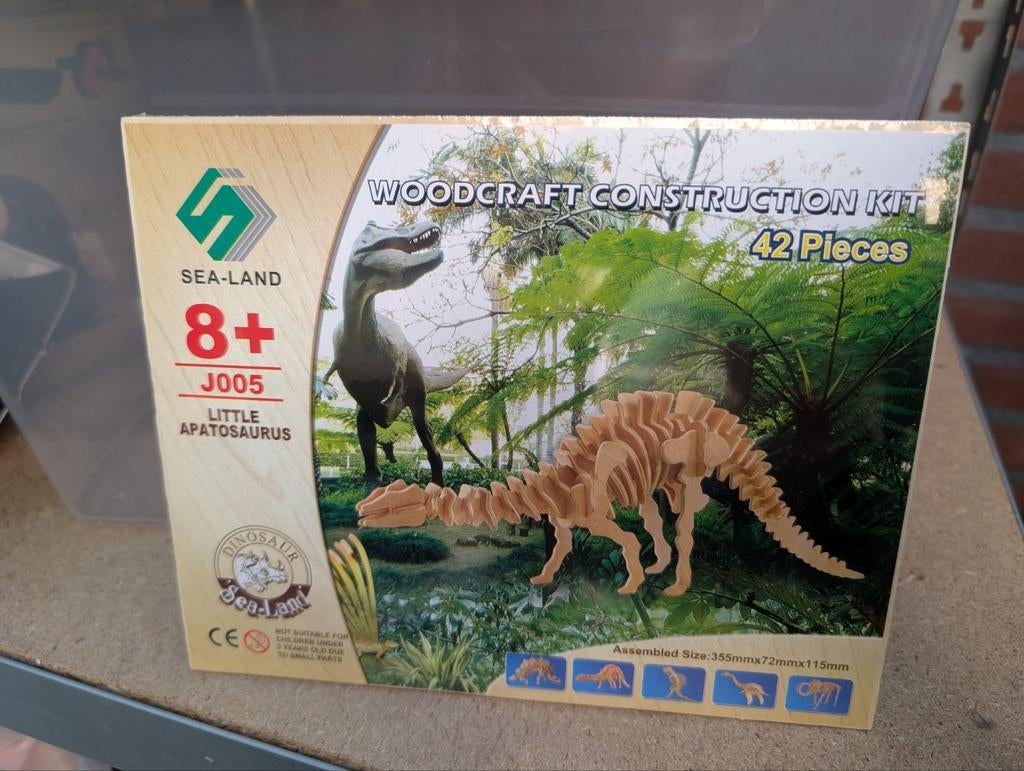 Houten 3D Puzzel Dinosaurus Apatosaurus - Nieuw, Nieuw, Ophalen, Overige merken, Groter dan 1:32