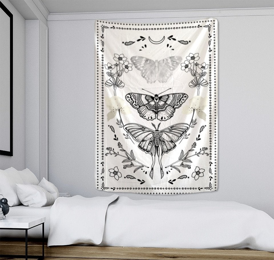 Wit Vlinder Tarot Wandkleed / Wand Kleed Hekserij Bohemian, Verzenden, Nieuw, Wandkleed