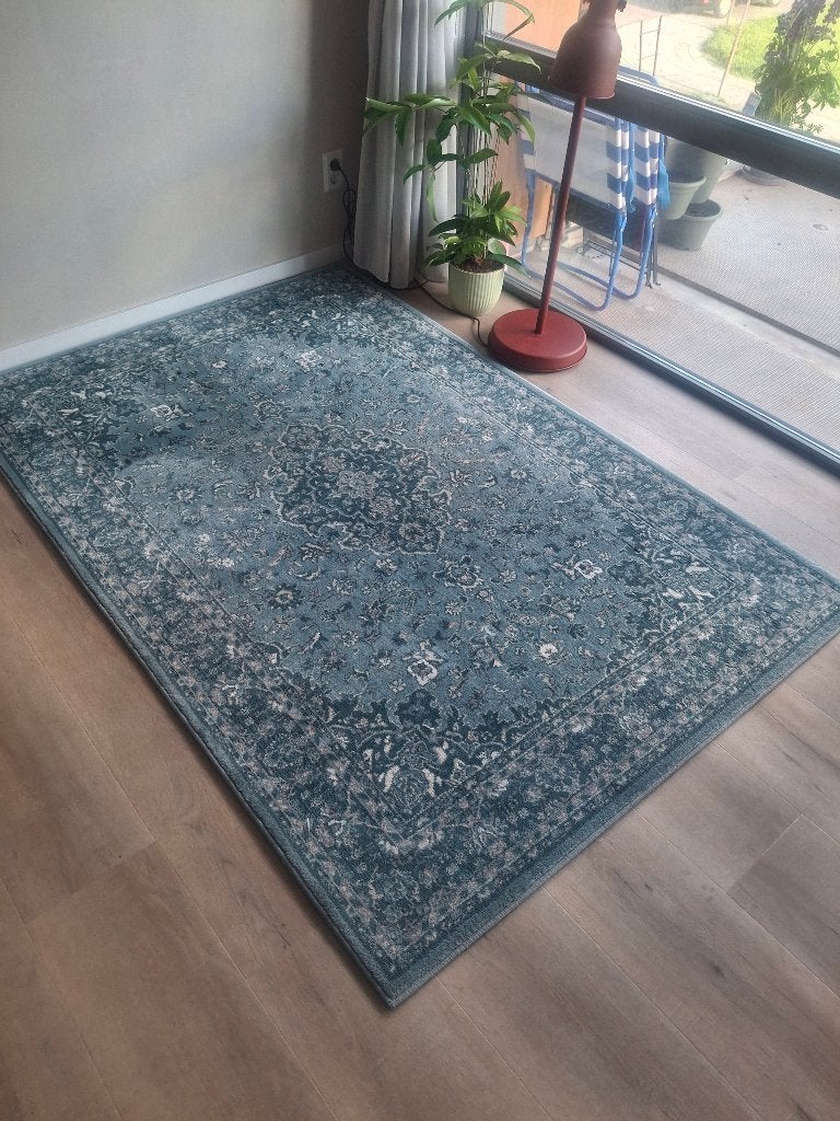 Vloerkleed blauw Ikea, Ophalen, Gebruikt, 100 tot 150 cm, Perzisch