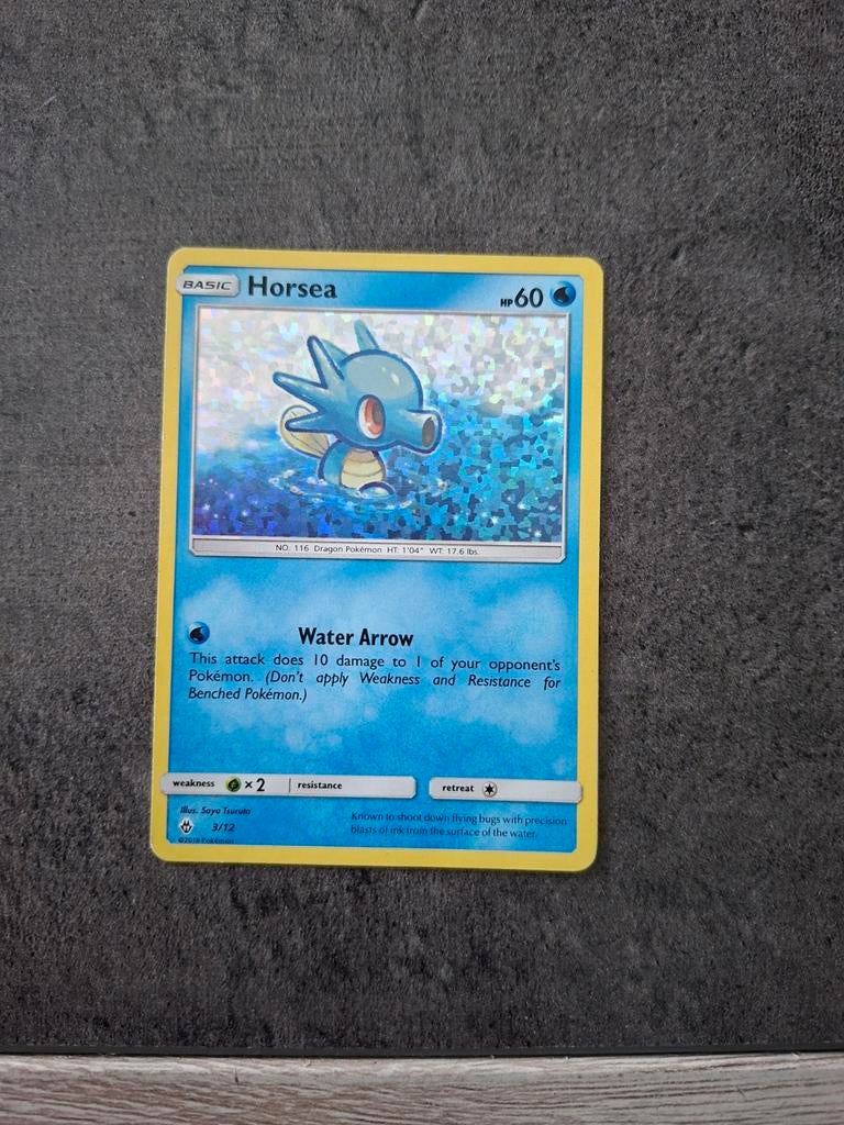 Horsea Pokémon kaart - Foil - HP60, Ophalen of Verzenden, Gebruikt, Losse kaart, Foil