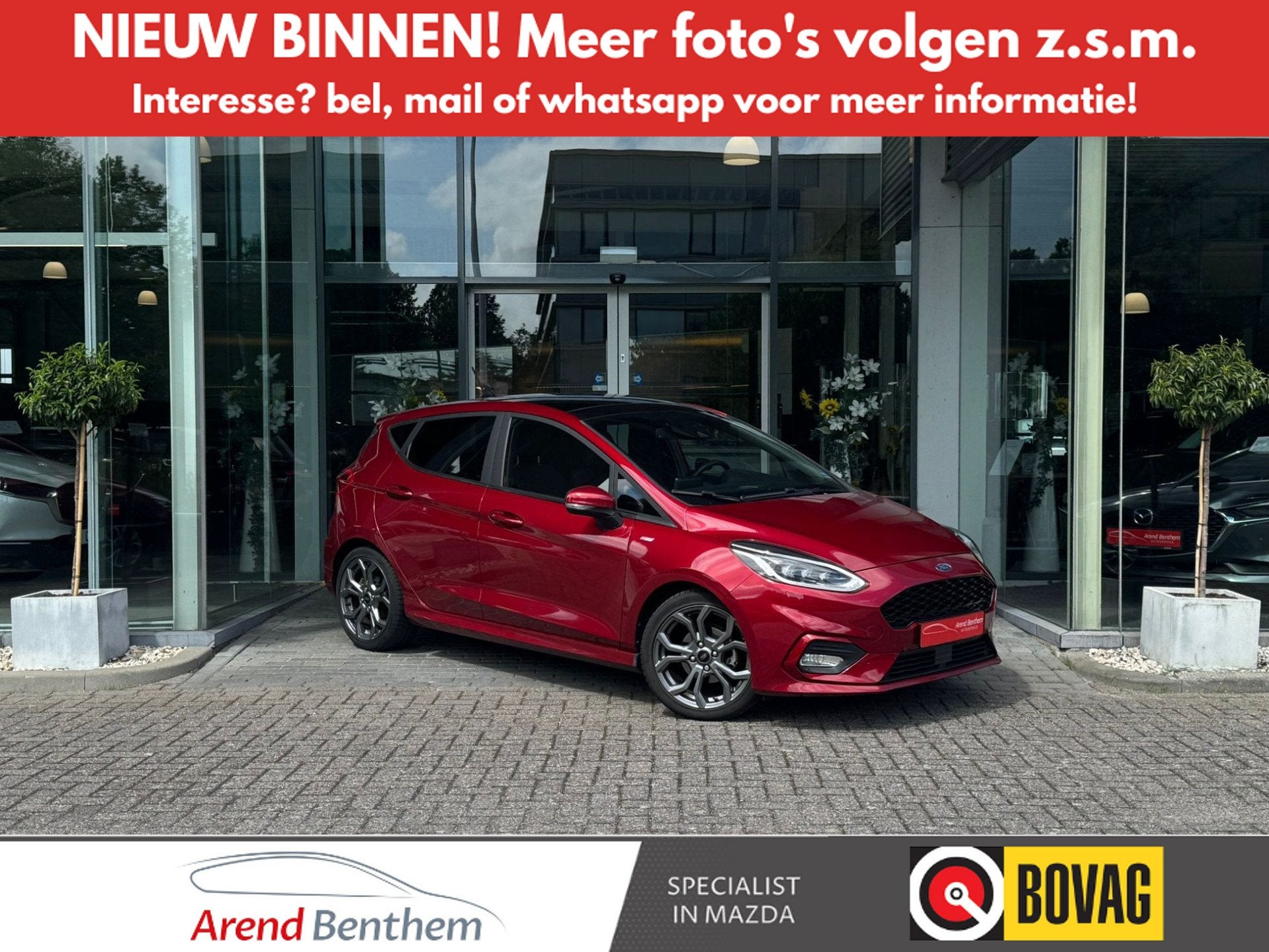 Ford Fiesta 1.0 EcoBoost ST-Line Clima / Pano / Stoel-Stuur, Voorwielaandrijving, Stof, Gebruikt, 1064 kg