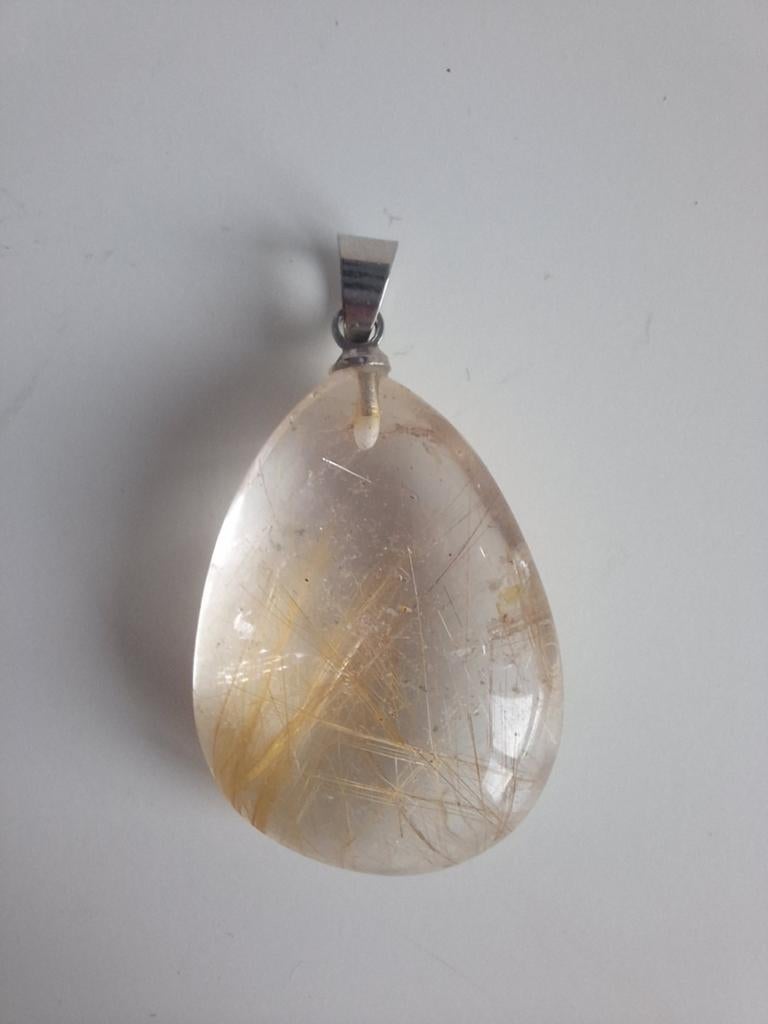 Goudrutiel hanger, Ophalen of Verzenden, Nieuw, Zilver, Steen of Mineraal