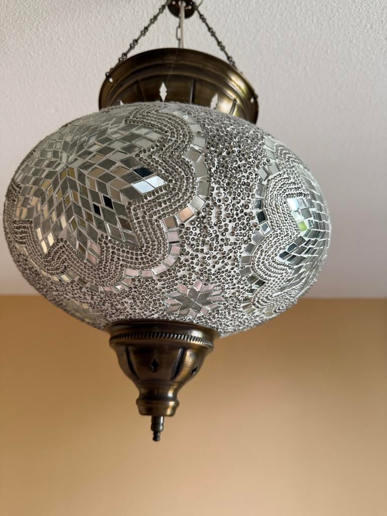 Hand gemaakte Arabische mozaiek hanglamp, Huis en Inrichting, Lampen | Hanglampen, Ophalen of Verzenden, Zo goed als nieuw, Minder dan 50 cm