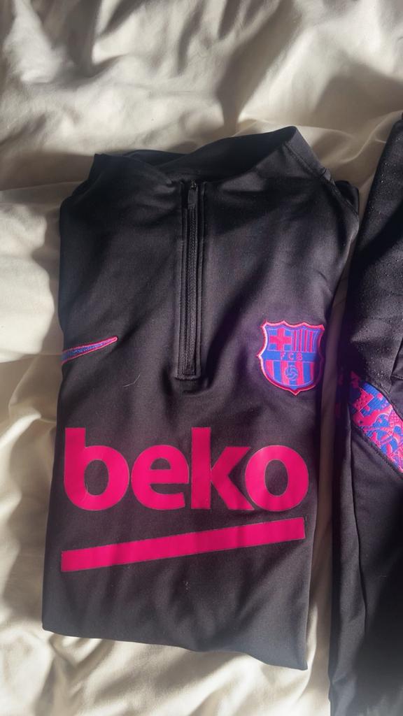 FC Barcelona Trainingspak - Zwart/Roze, Zwart, Ophalen of Verzenden, Zo goed als nieuw, Voetbal